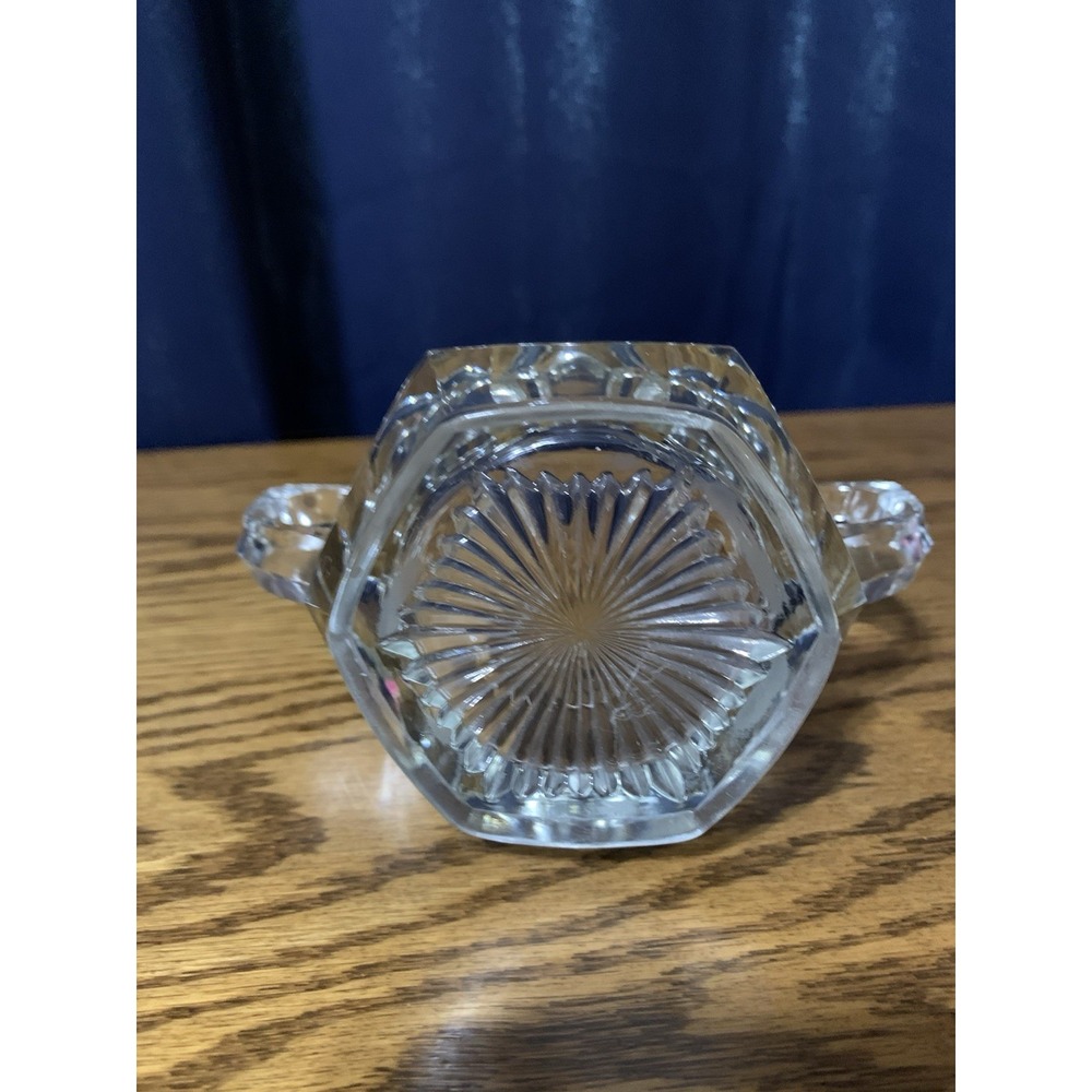 Early Heisey Wide Flat Panel Sugar Bowl 1909-1920 Hexagon - Picture 2 of 3